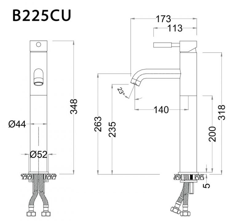 Vòi chậu lavabo nóng lạnh Caesar B225CU