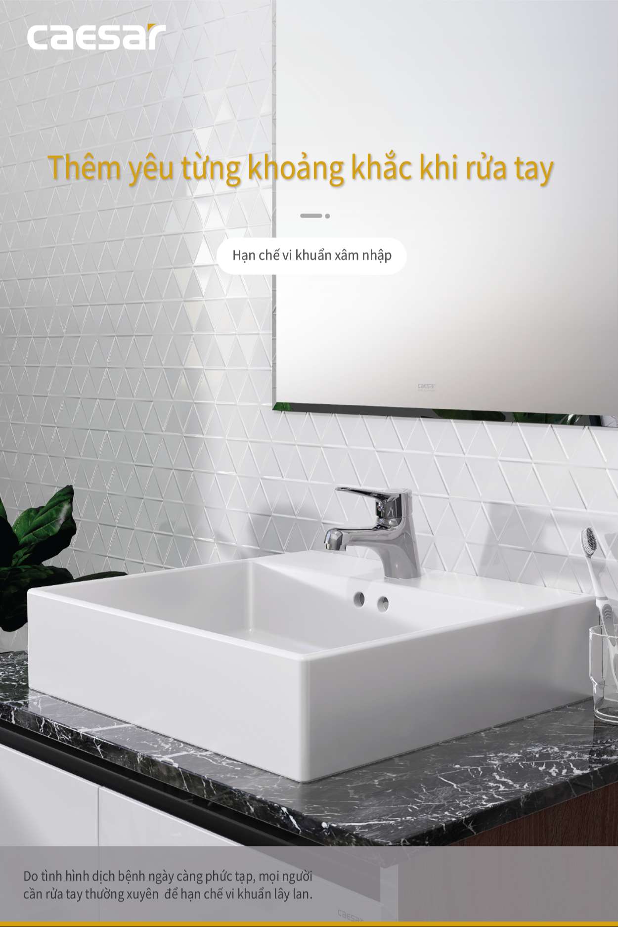 Vòi chậu lavabo nóng lạnh Caesar B330CU