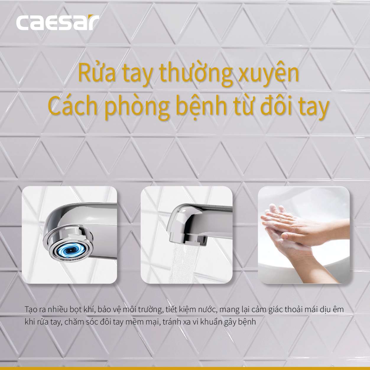 Vòi chậu lavabo nóng lạnh Caesar B330CU
