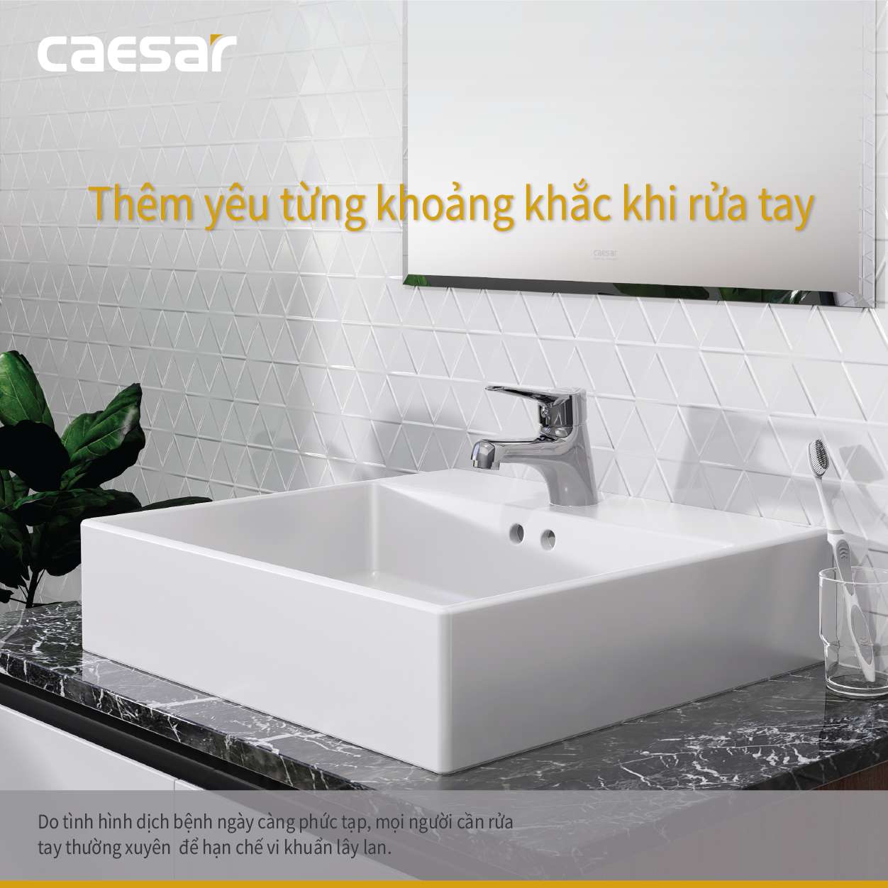 Vòi chậu lavabo nóng lạnh Caesar B330CU