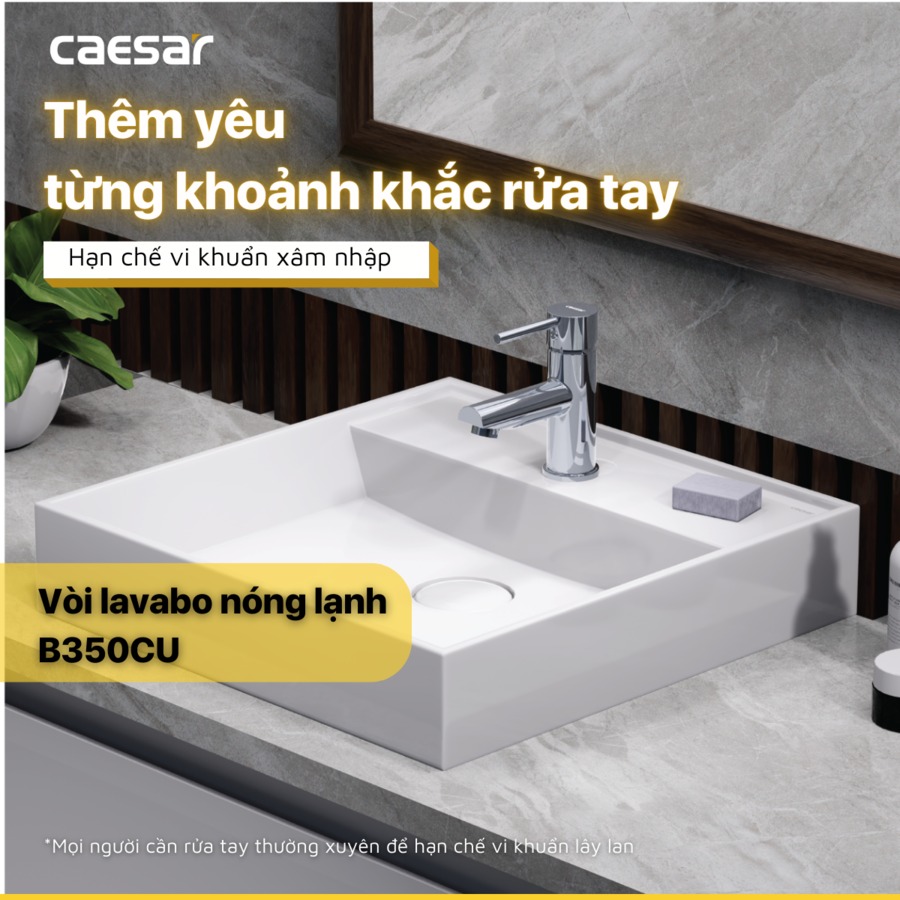 Vòi chậu lavabo nóng lạnh Caesar B350CU