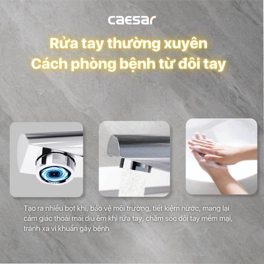 Vòi chậu lavabo nóng lạnh Caesar B350CU