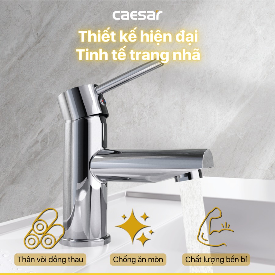 Vòi chậu lavabo nóng lạnh Caesar B350CU