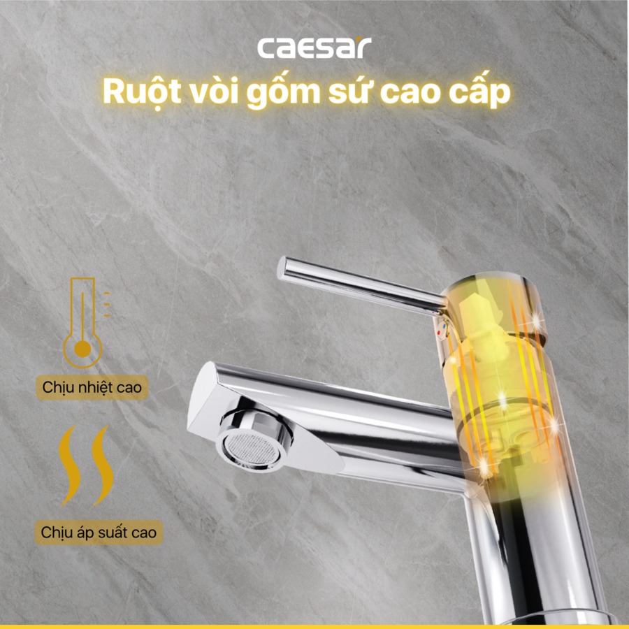 Vòi chậu lavabo nóng lạnh Caesar B350CU