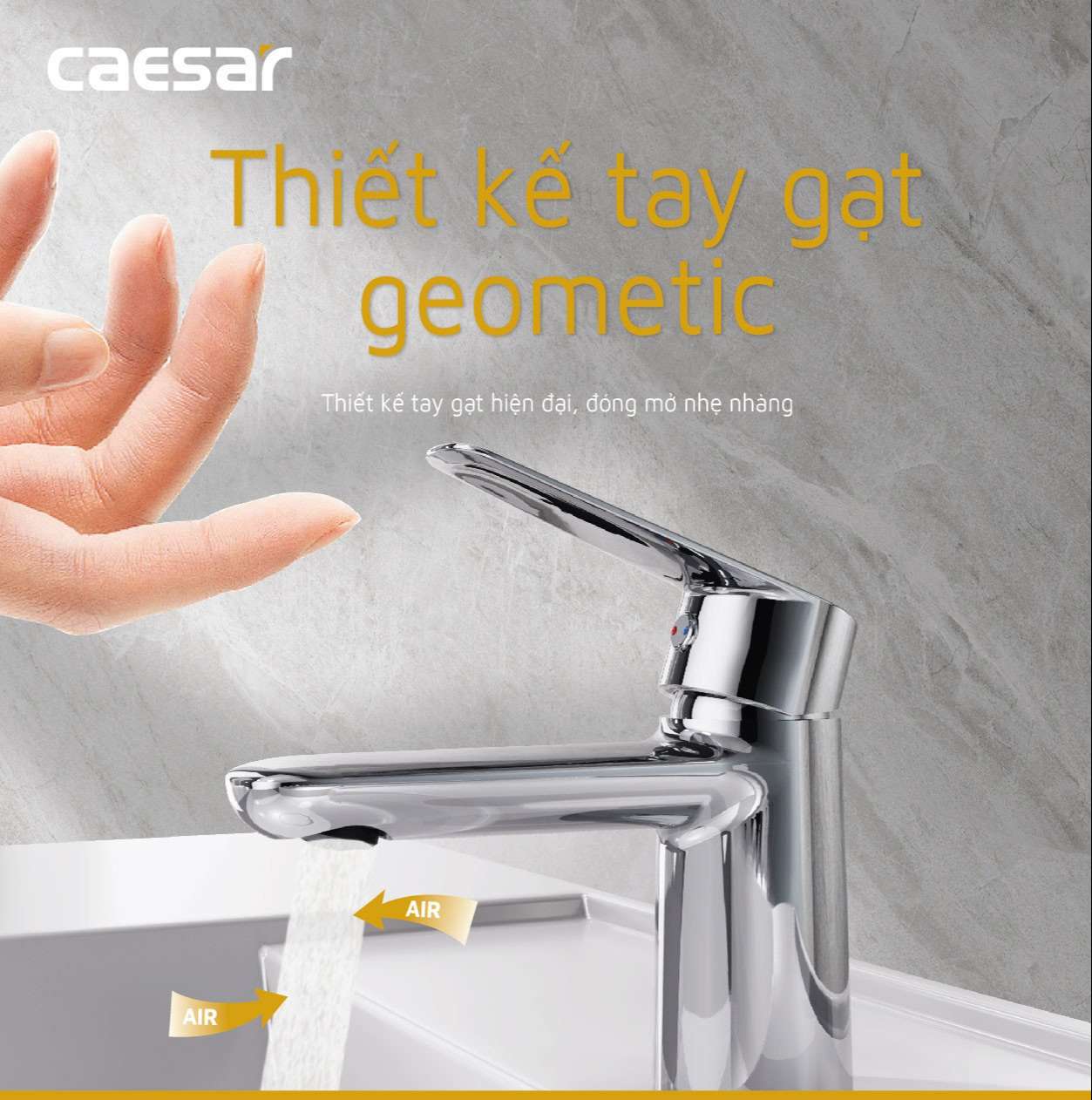 Vòi chậu lavabo nóng lạnh Caesar B380CU