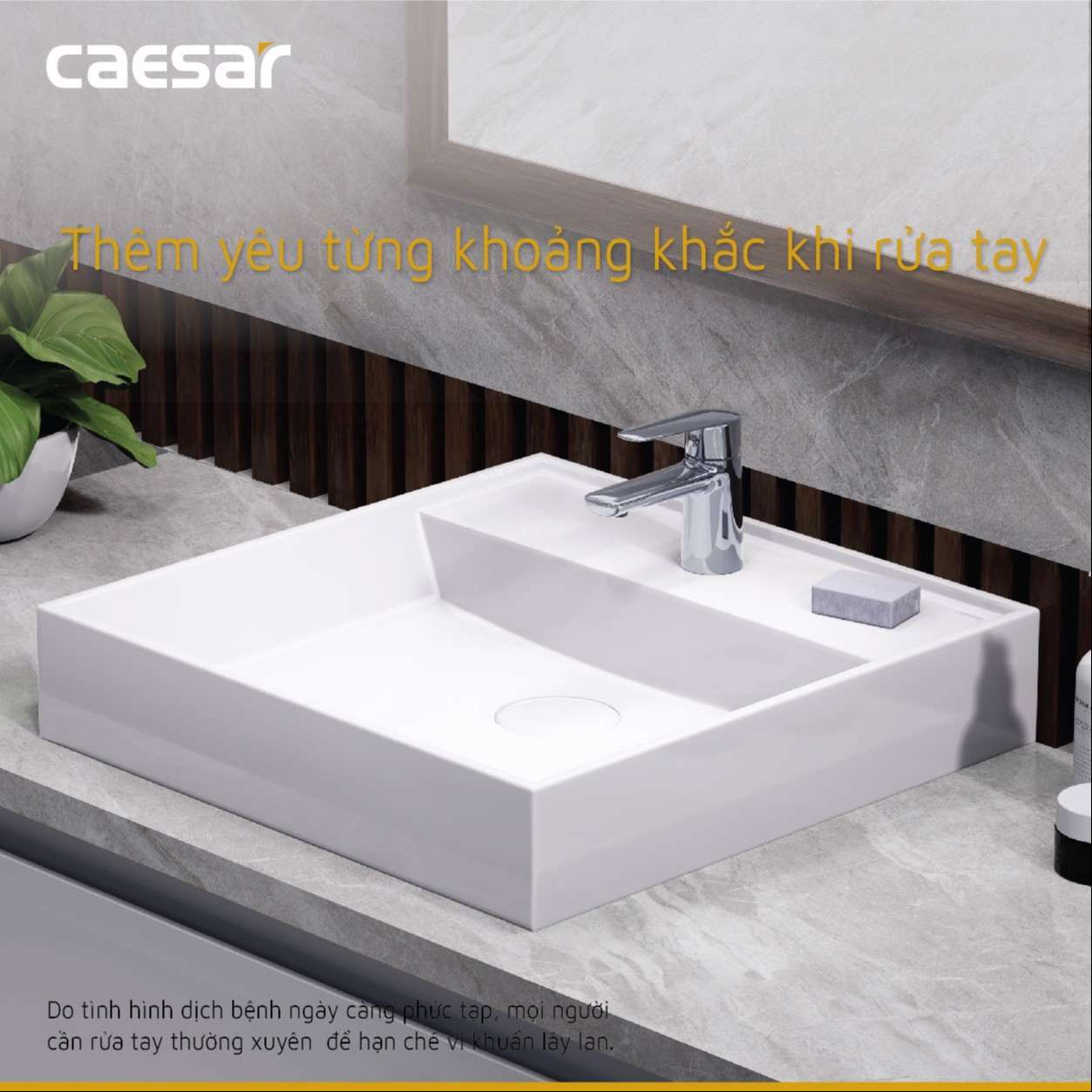 Vòi chậu lavabo nóng lạnh Caesar B380CU