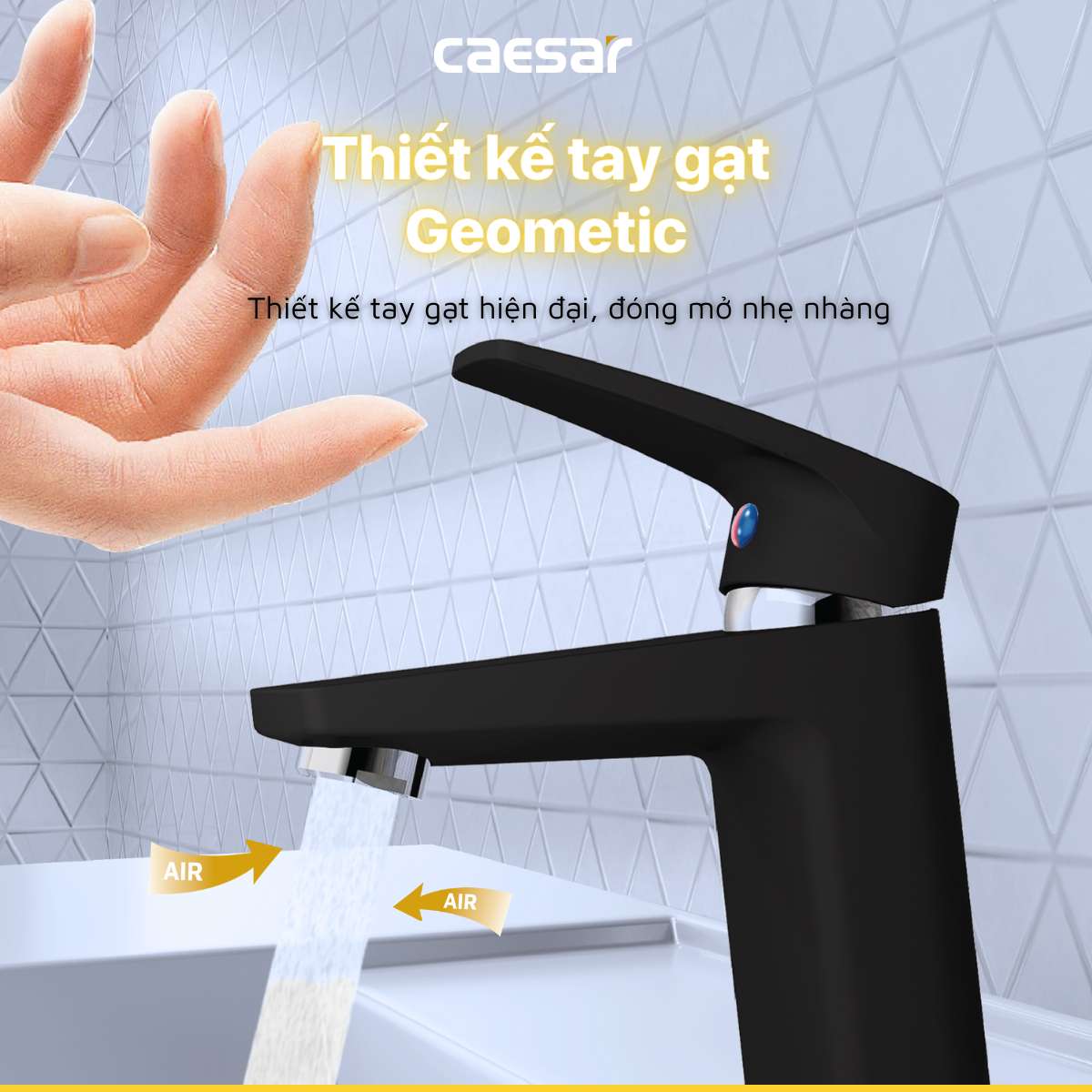 Vòi chậu lavabo nóng lạnh Caesar B390CU / CBU / CGU / CRU / CWU