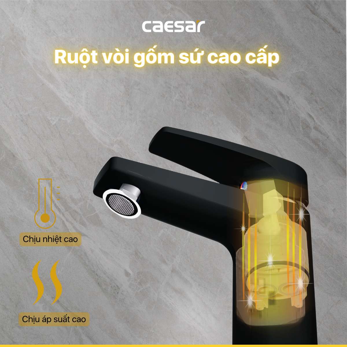 Vòi chậu lavabo nóng lạnh Caesar B390CU / CBU / CGU / CRU / CWU
