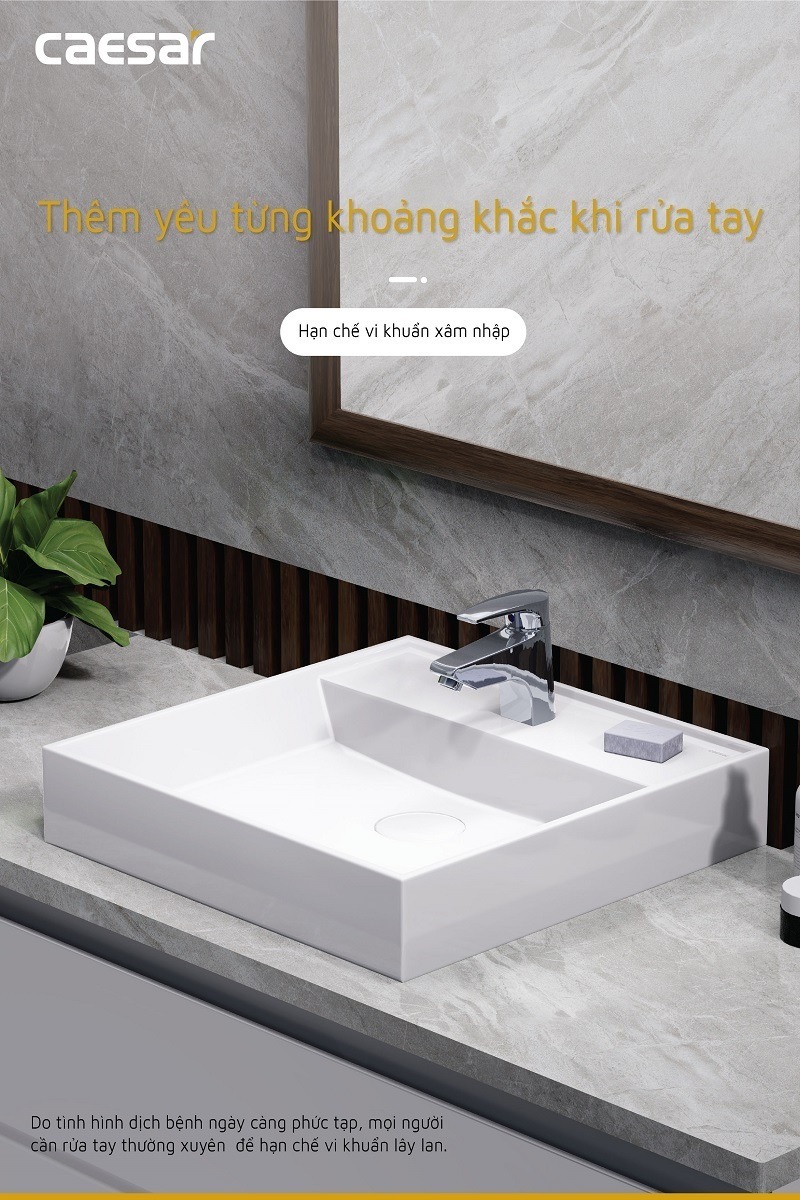 Vòi chậu lavabo nóng lạnh Caesar B400CU