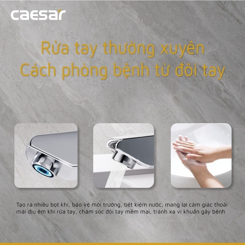 Vòi chậu lavabo nóng lạnh Caesar B400CU