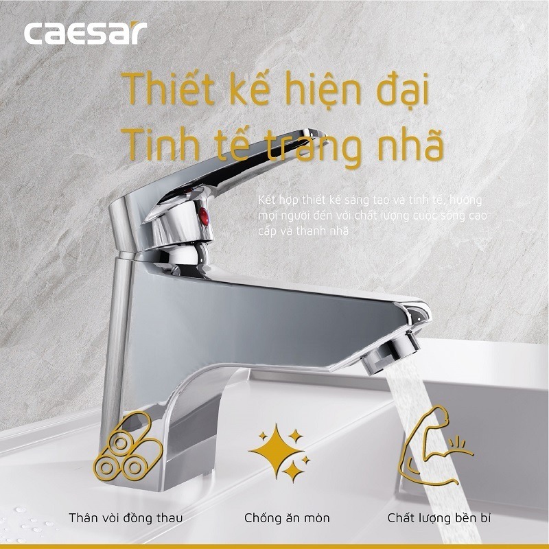 Vòi chậu lavabo nóng lạnh Caesar B400CU