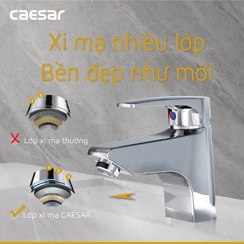 Vòi chậu lavabo nóng lạnh Caesar B400CU