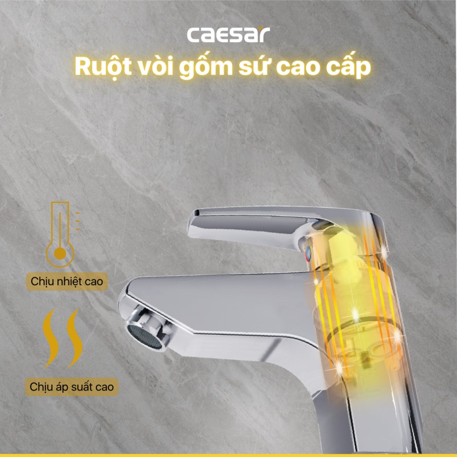 Vòi chậu lavabo nóng lạnh Caesar B400CU