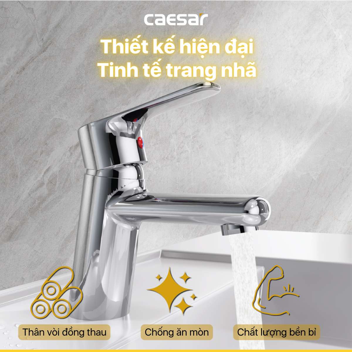 Vòi chậu lavabo nóng lạnh Caesar B430CU