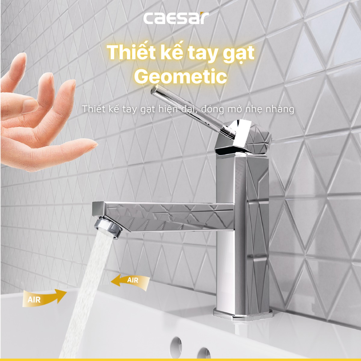 Vòi chậu lavabo nóng lạnh Caesar B460CU