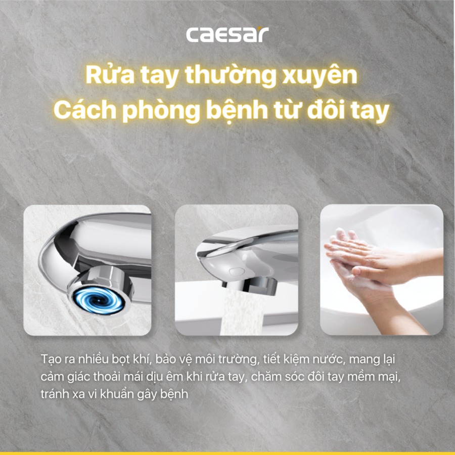 Vòi chậu lavabo nóng lạnh Caesar B490CP / B490CU