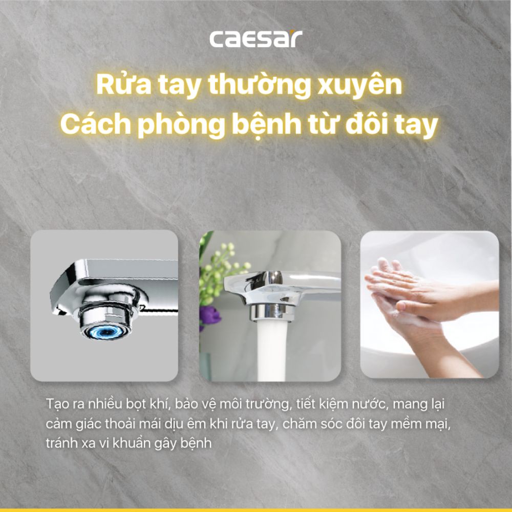 Vòi chậu lavabo nóng lạnh Caesar B500CU