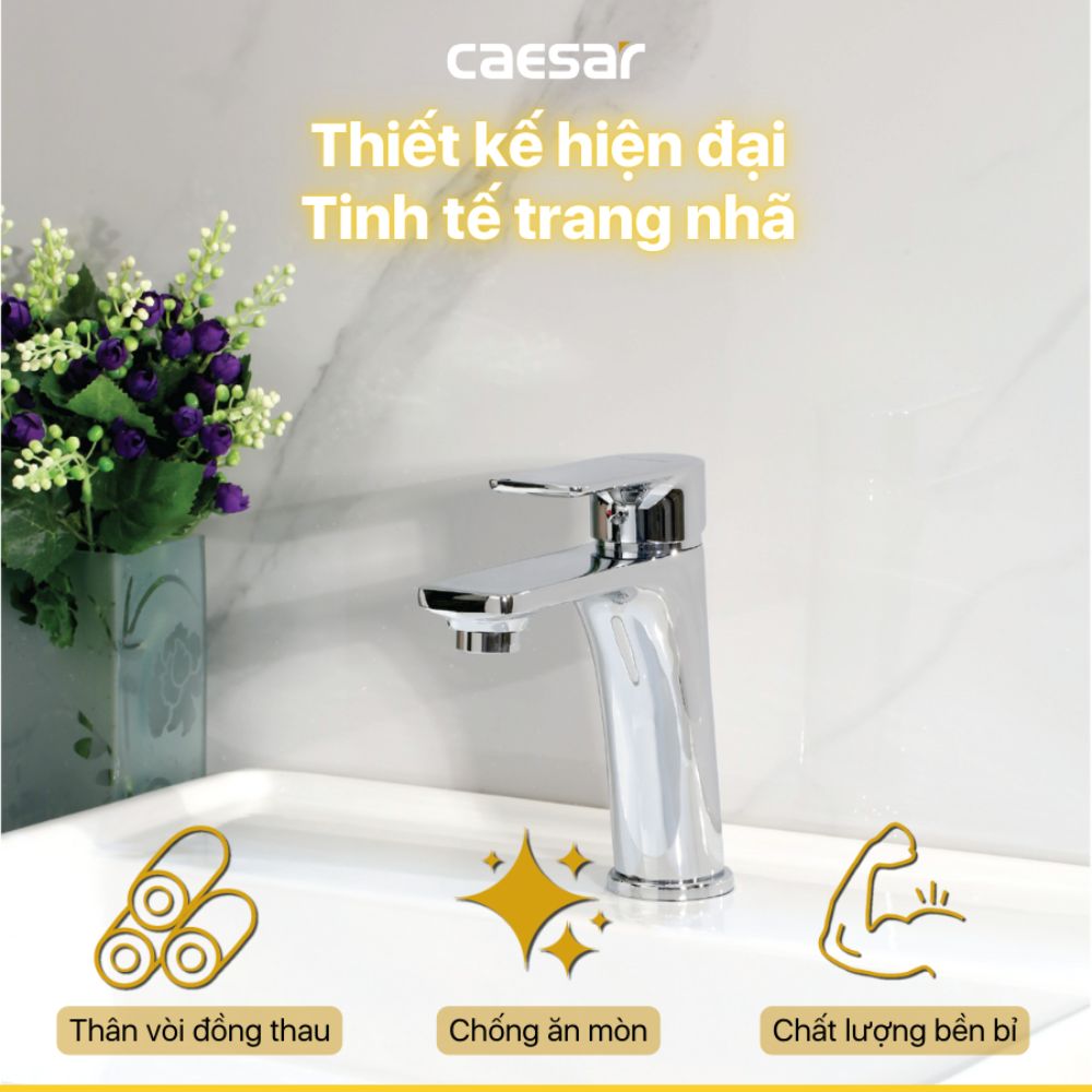 Vòi chậu lavabo nóng lạnh Caesar B500CU