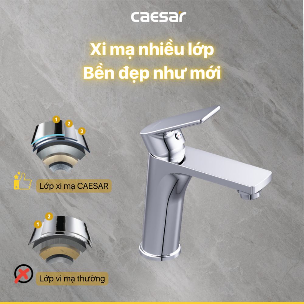 Vòi chậu lavabo nóng lạnh Caesar B500CU