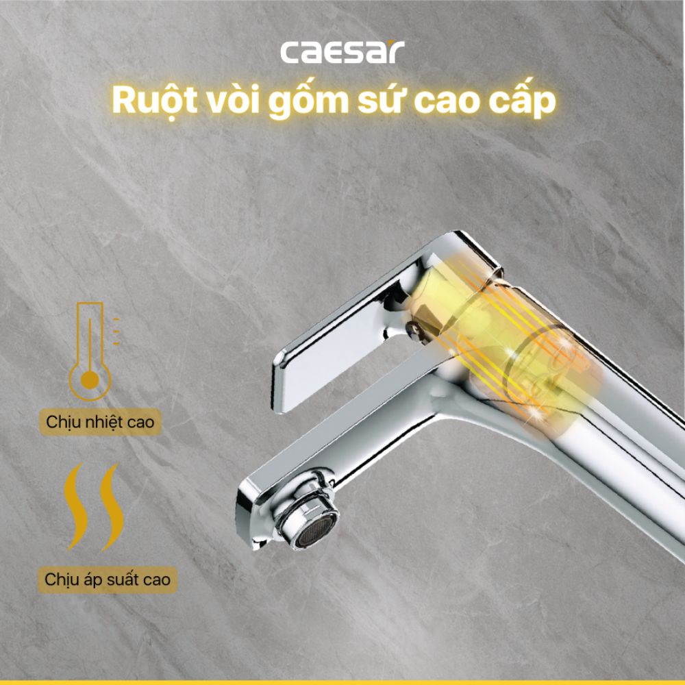 Vòi chậu lavabo nóng lạnh Caesar B500CU