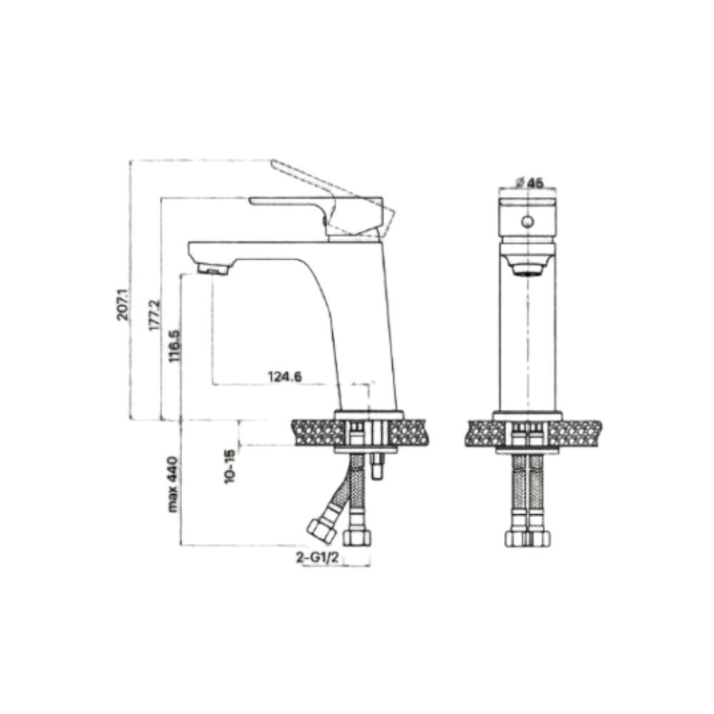 Vòi chậu lavabo nóng lạnh Caesar B500CU