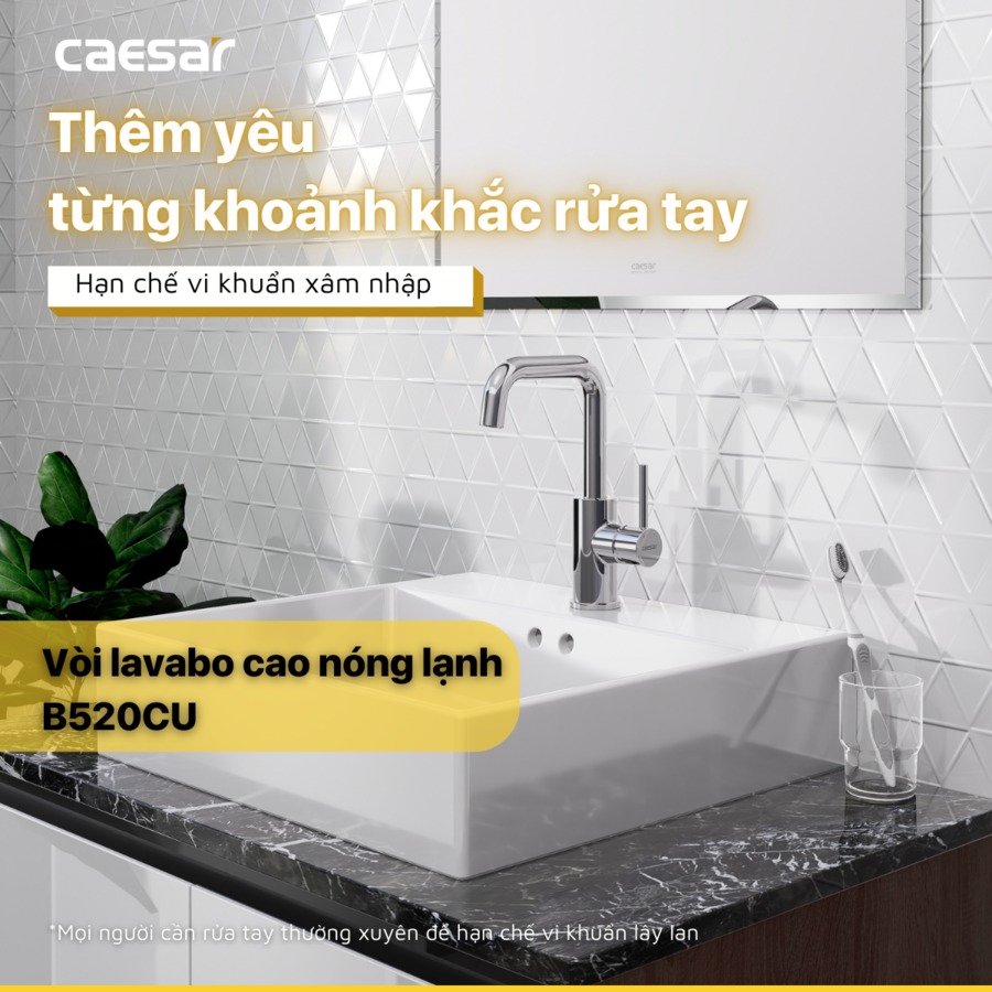 Vòi chậu lavabo nóng lạnh Caesar B520CU