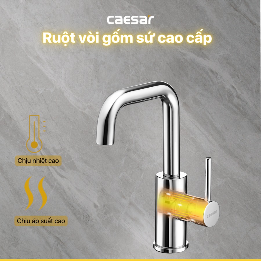 Vòi chậu lavabo nóng lạnh Caesar B520CU