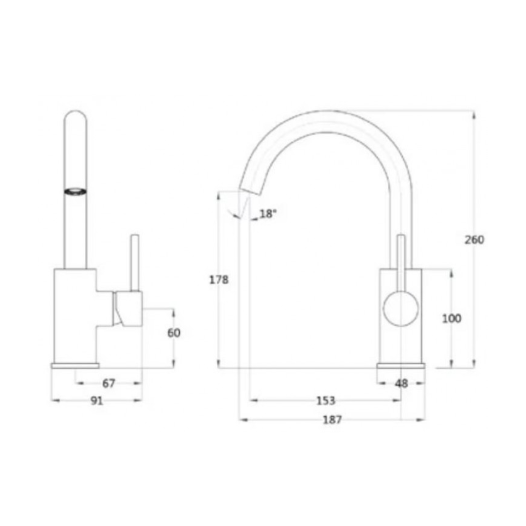 Bản vẽ kỹ thuật vòi lavabo nóng lạnh CAESAR bộ xả nhấn B530CU