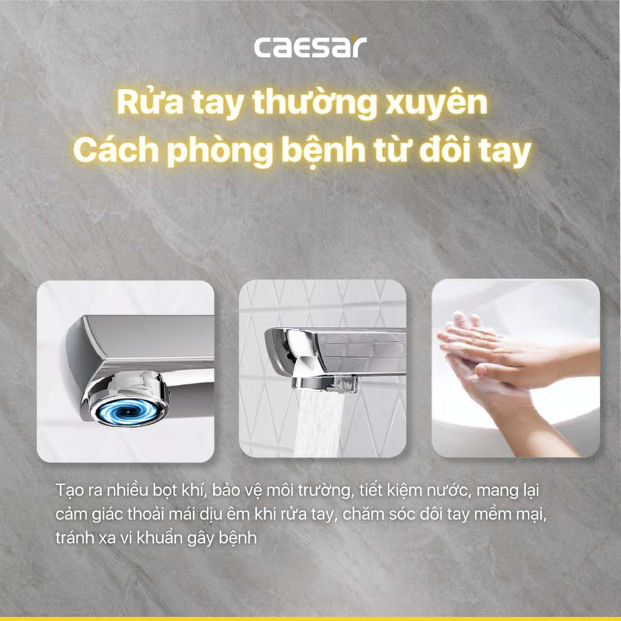 Vòi chậu lavabo nóng lạnh Caesar B550CU