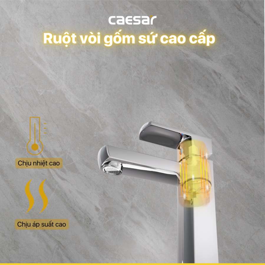 Vòi chậu lavabo nóng lạnh Caesar B550CU