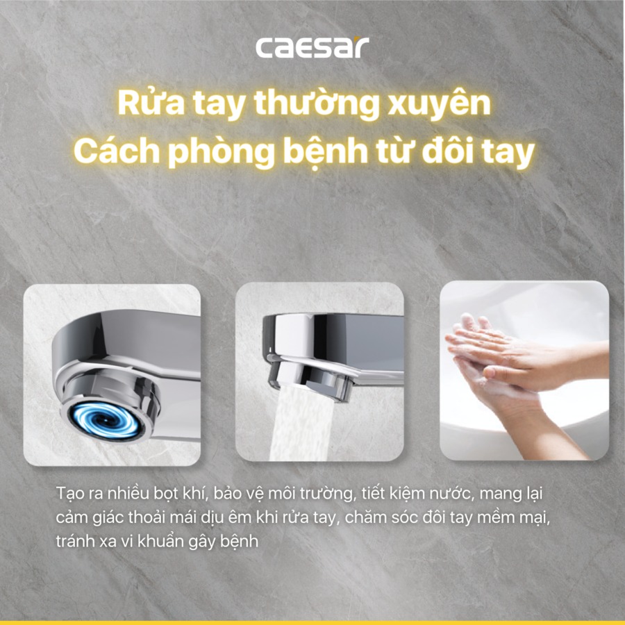 Vòi chậu lavabo nóng lạnh Caesar B570CU