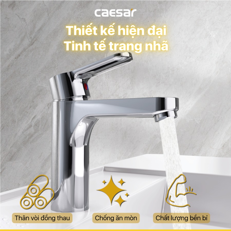Vòi chậu lavabo nóng lạnh Caesar B570CU