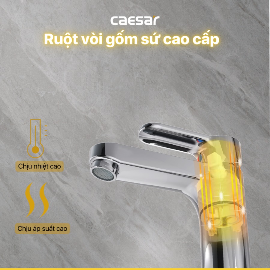 Vòi chậu lavabo nóng lạnh Caesar B570CU