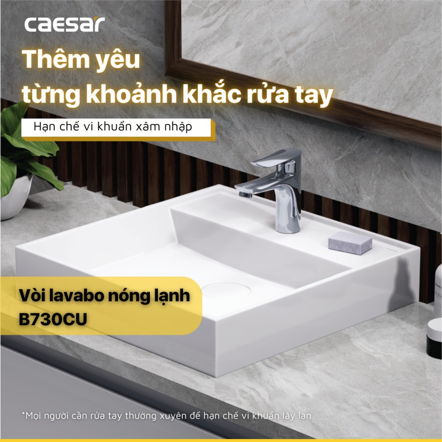 Vòi chậu lavabo nóng lạnh Caesar B730CU