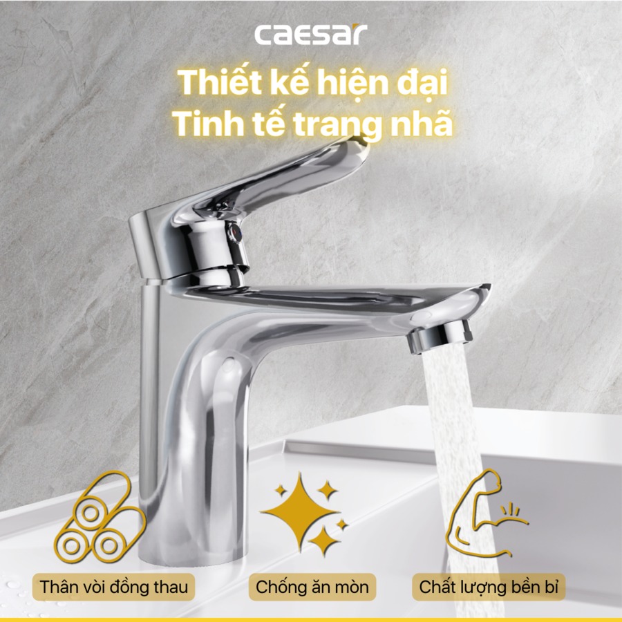 Vòi chậu lavabo nóng lạnh Caesar B730CU