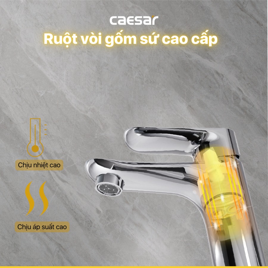 Vòi chậu lavabo nóng lạnh Caesar B730CU