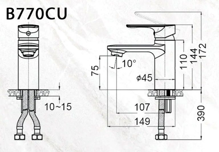 Vòi chậu lavabo nóng lạnh Caesar B770CU