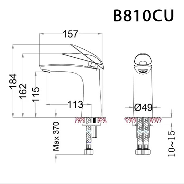 Vòi chậu lavabo lạnh Caesar B810CU