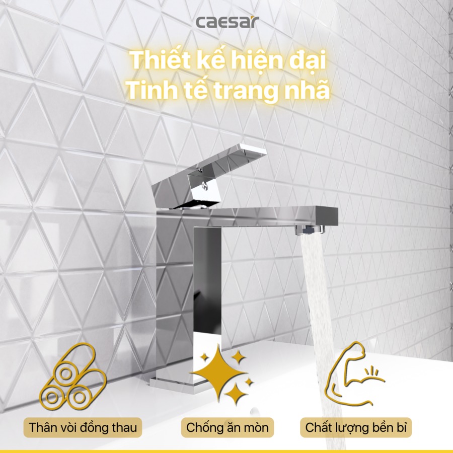Vòi chậu lavabo nóng lạnh Caesar B840CU