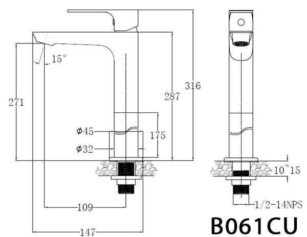 Vòi chậu lavabo lạnh Caesar BT061CU