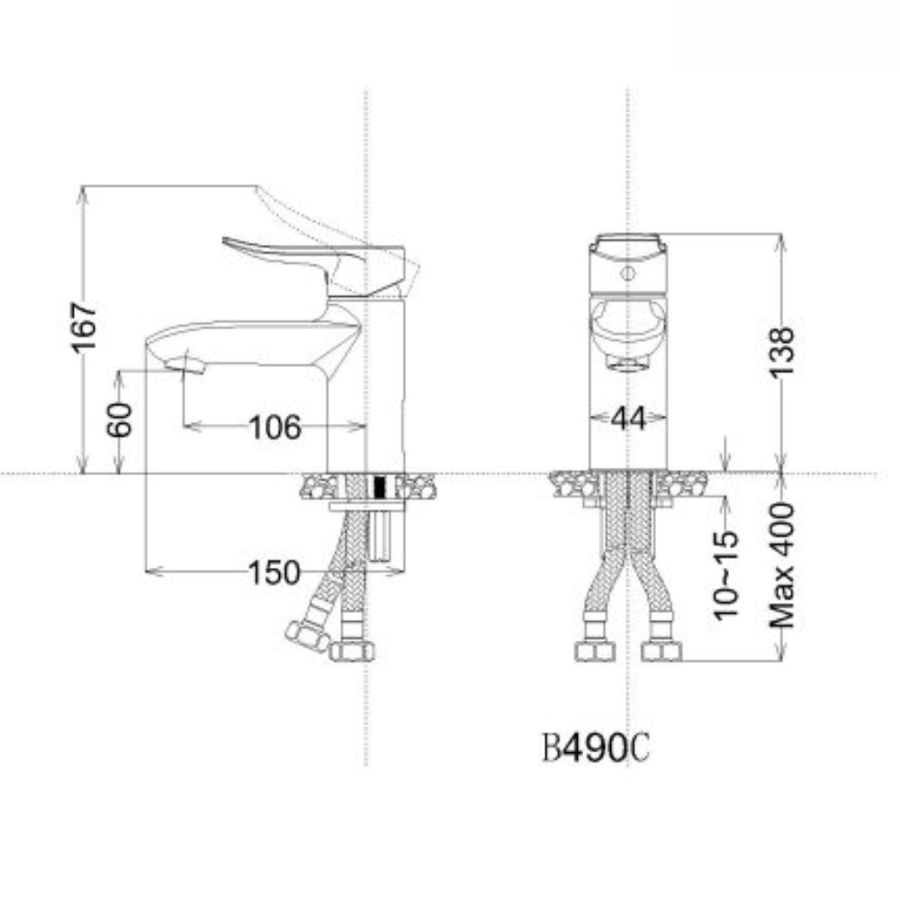 Vòi chậu lavabo nóng lạnh Caesar BT490CU