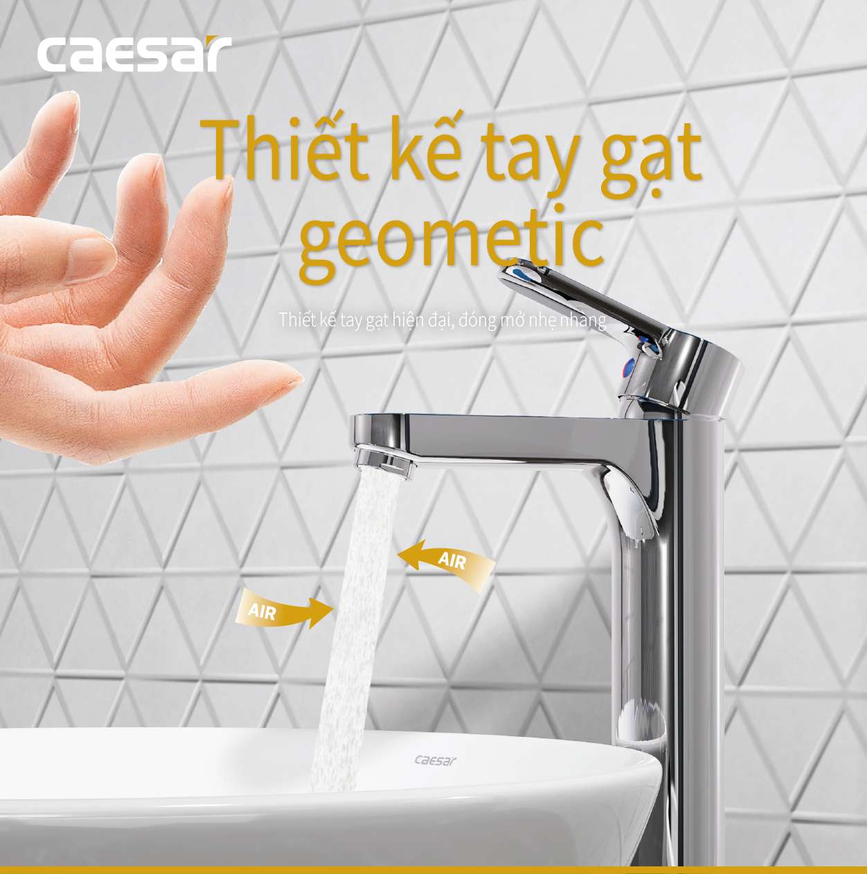 Vòi chậu lavabo nóng lạnh Caesar BT571CU