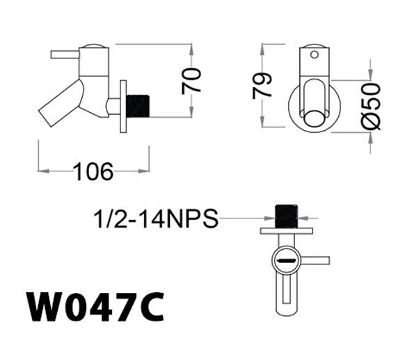 Vòi nước lạnh gắn tường Caesar W047C