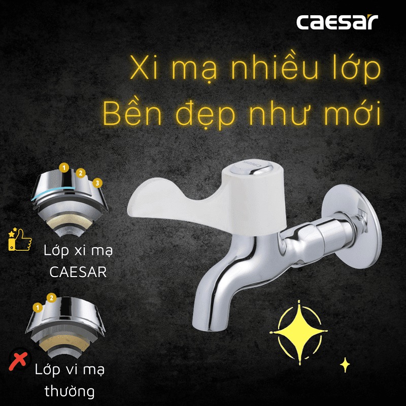 Vòi nước lạnh gắn tường Caesar W027C