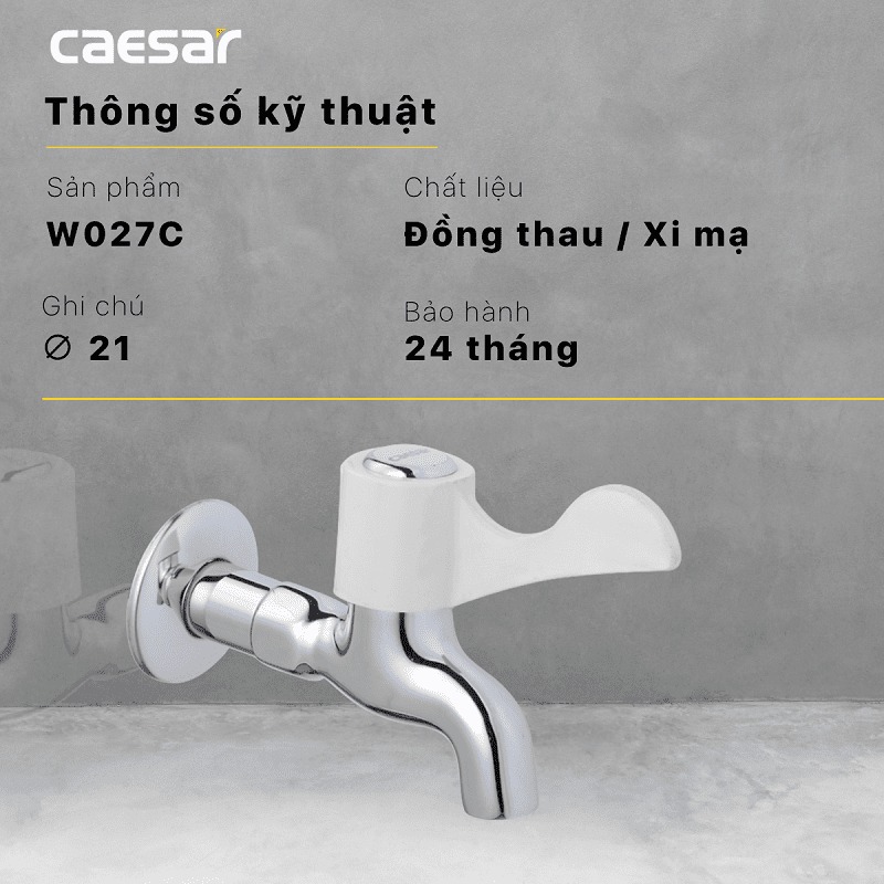 Vòi nước lạnh gắn tường Caesar W027C