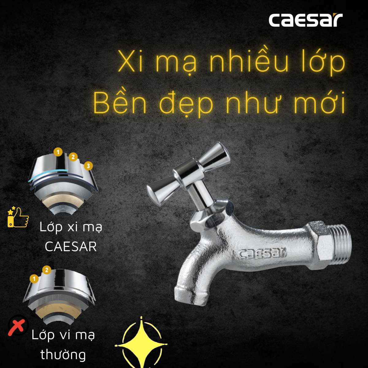 Vòi nước lạnh gắn tường Caesar W035-1 (W0351)