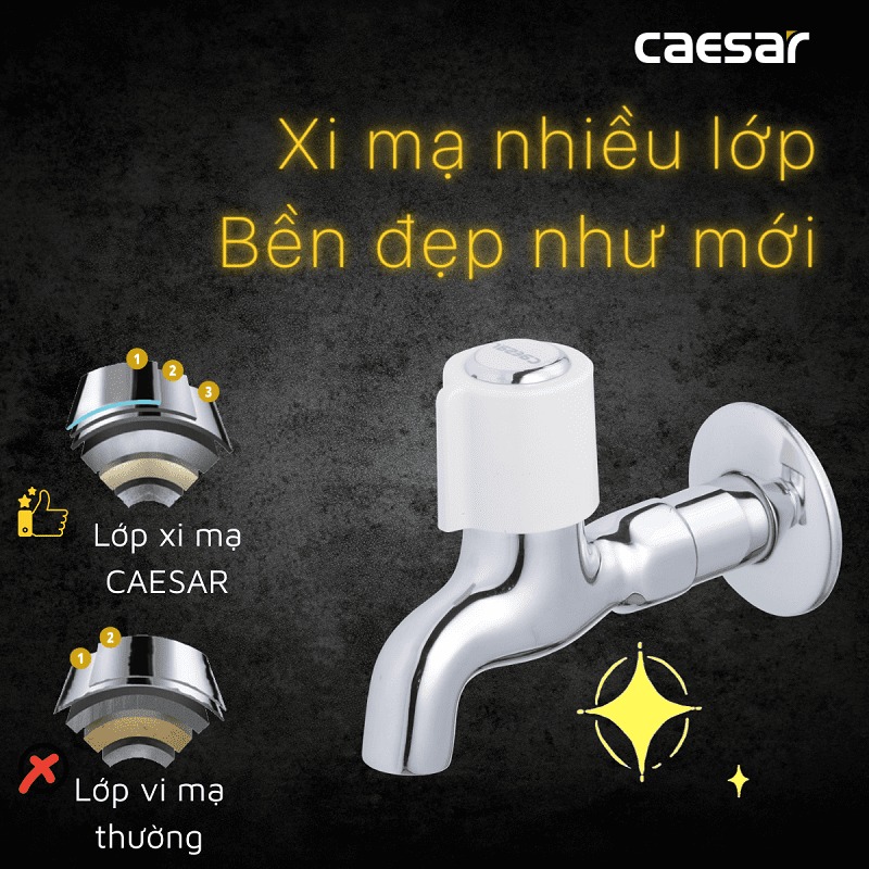 Vòi nước lạnh gắn tường Caesar W037C