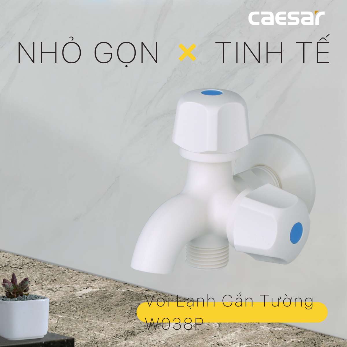Vòi nước lạnh gắn tường Caesar W038P