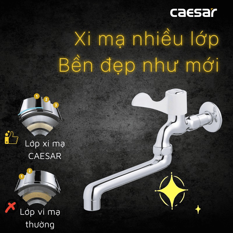 Vòi nước lạnh gắn tường Caesar WL027C