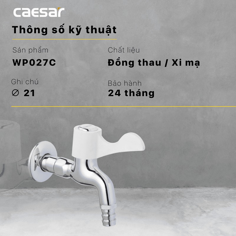 Vòi nước lạnh gắn tường Caesar WP027C